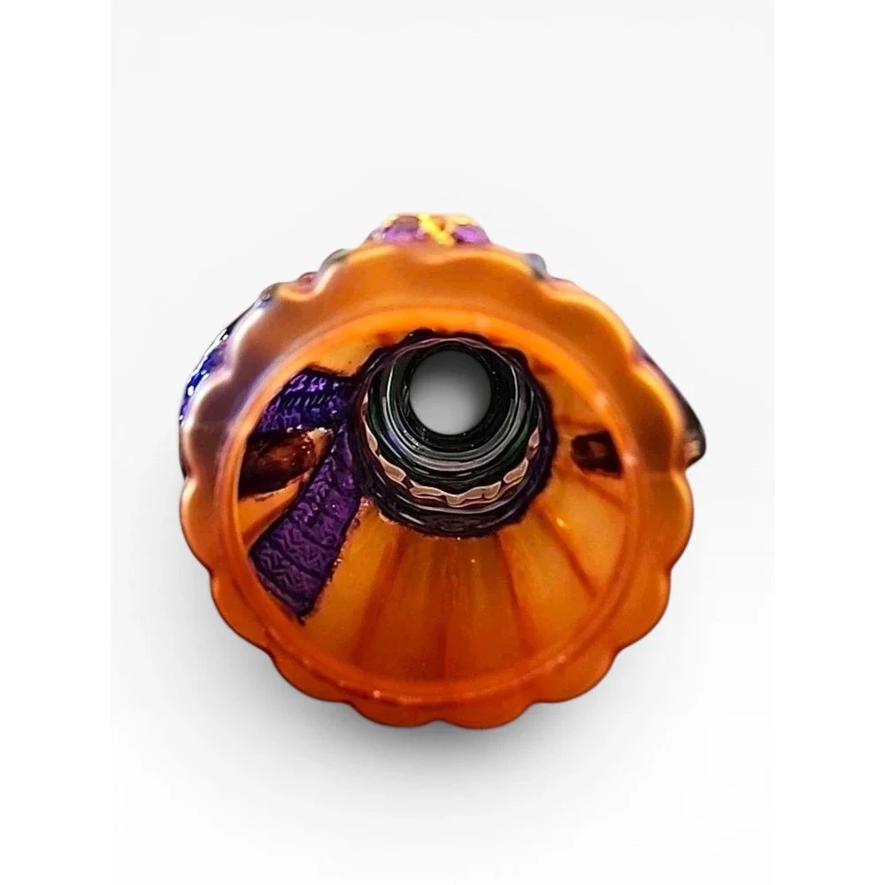 Pumpkin Fairy Lamp Candle Light  2-Piece Set Halloween Fall Glass 6.5